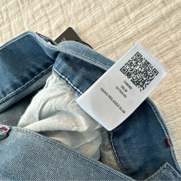 True Religion Jeans Mens 34 Blue Denim Pants Geno Relaxed Slim NWT $159 - Picture 9 of 13